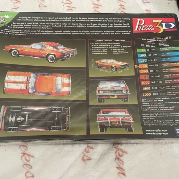 Wrebbit Puzz 3D 1969 Camaro SS Classic Cars 3D Puzzle 300 Pieces SEALED NEW - Picture 2 of 2